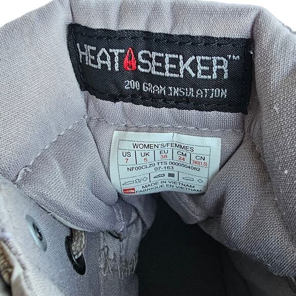 The North Face Heat Seeker Suede Lace Up Winter Boots Grey Size 7 - Picture 5 of 6